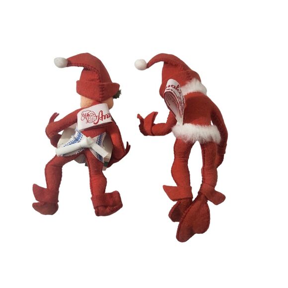 VTG ANNALEE MOBILITEE HAPPY ELF PIXIE SPRITE POSABLE 6” RED CHRISTMAS JOY - Picture 2 of 6